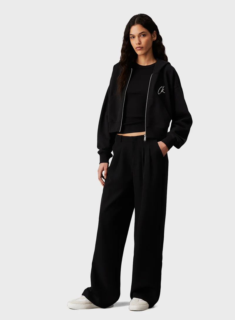 Calvin Klein Jeans Embroidered Ck Zip Through