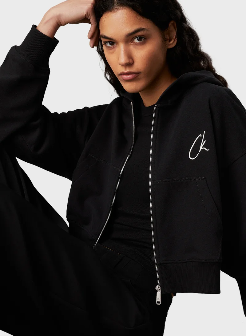 Calvin Klein Jeans Embroidered Ck Zip Through