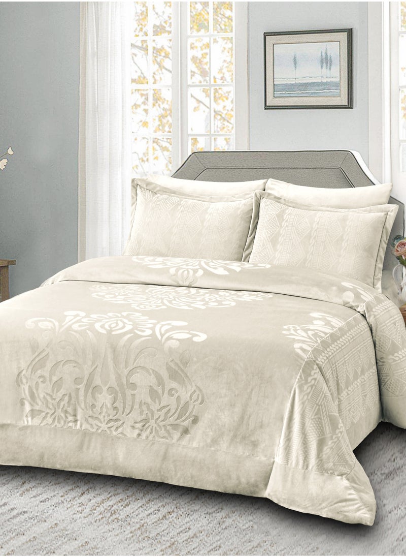 Master Home Textile - Velvet Comforter Sets, 5 Pcs Single Size, Fits 120 x 200 cm Single Size Bed, With Removable Filling, Soft, Warm - Image 1