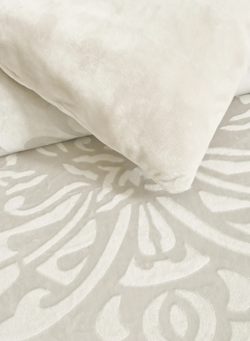 سيد المنسوجات المنزلية طقم لحاف مخملي، 5 قطع حجم مفرد، يناسب سرير مفرد 120 × 200 سم،مع الحشوة القابلة للنزع،  ناعم، دافئ