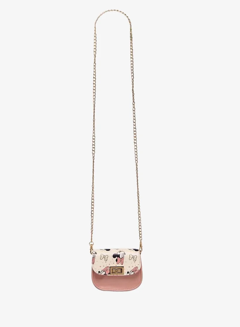 Disney MULTICOLOUR Minnie Mouse Print School Crossbody Bag With Detachable Chain Strap - 5x9.5x12 CM for Women | Best Price UAE