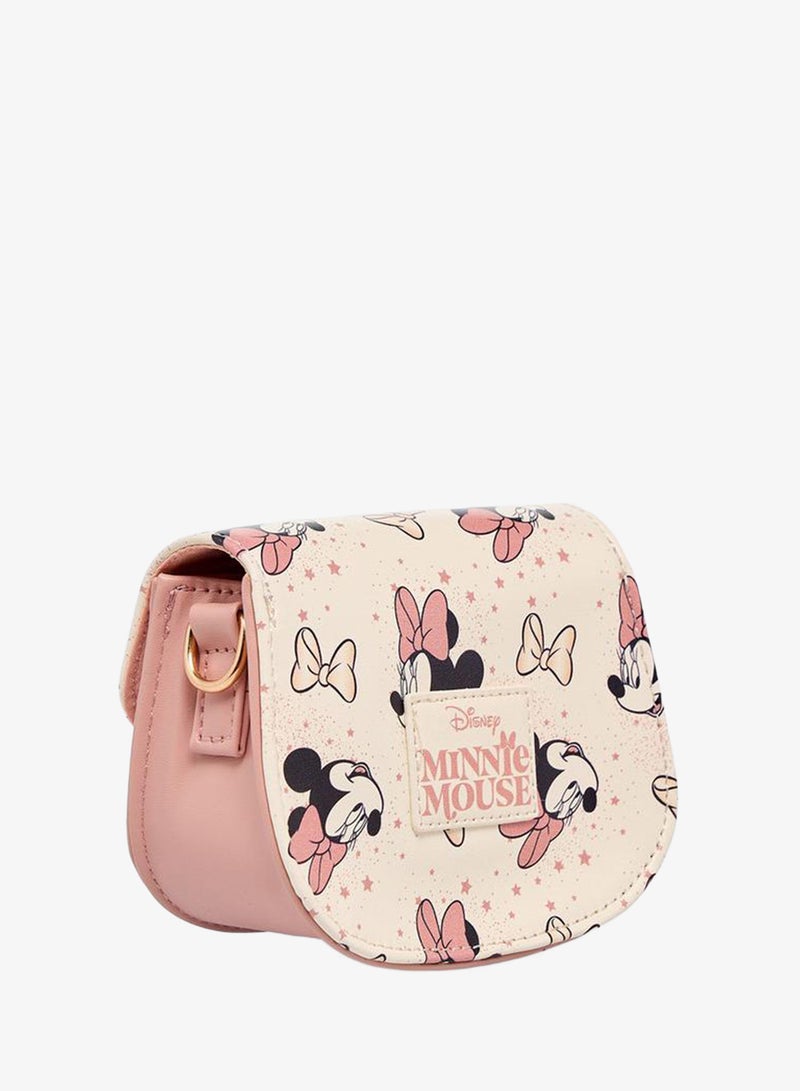 Disney Minnie Mouse Print School Crossbody Bag With Detachable Chain Strap - 5x9.5x12 CM - Image 5