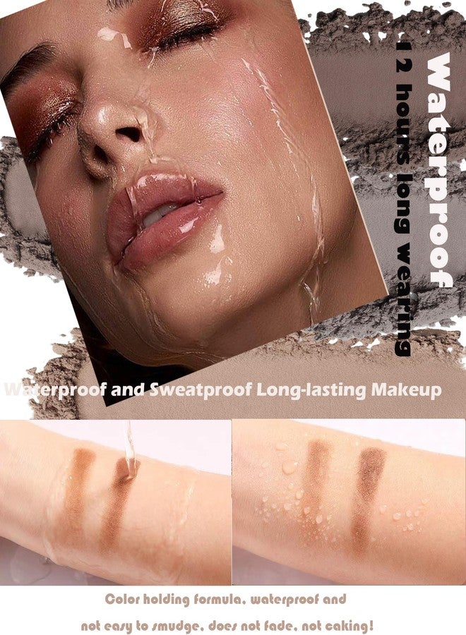 DuaTana Eye Brow Powder Kit for Women,2 Colors Waterproof Eyebrow Powder Tinted Palette Brown Dark Brown Long-Lasting,Brow Fill&Sculpt Natural Eyebrow Contour Eyeshadow Mother’s Gift with Brow Brush &Razor-03 - Image 4
