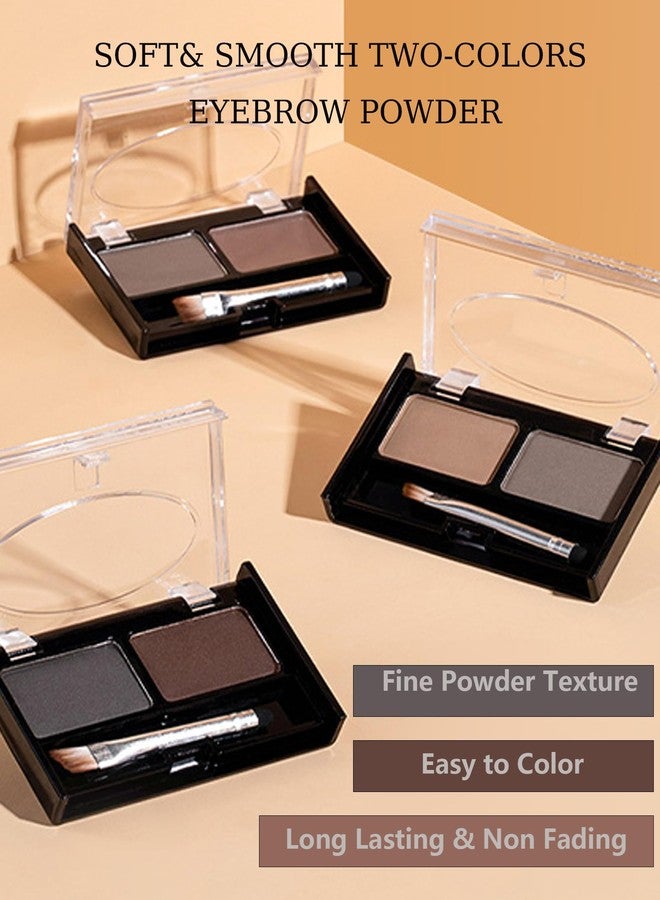 DuaTana Eye Brow Powder Kit for Women,2 Colors Waterproof Eyebrow Powder Tinted Palette Brown Dark Brown Long-Lasting,Brow Fill&Sculpt Natural Eyebrow Contour Eyeshadow Mother’s Gift with Brow Brush &Razor-03 - Image 5