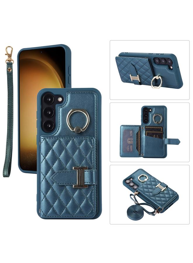 S-TOP Case For Samsung Galaxy S22 5G Horizontal Card Bag Ring Holder Phone Case with Dual Lanyard - Image 1