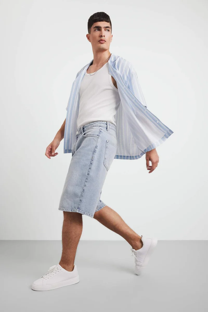 ديفاكتو Baggy Fit Denim Bermuda Shorts