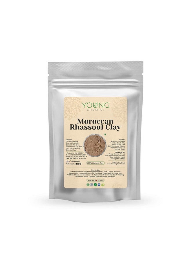Young Chemist's Natural Moroccan Rhassoul Clay with Anti-Aging Properties for Face and Hair (All Skin Type, Powder Form, Off White, 250 grams) - Image 1