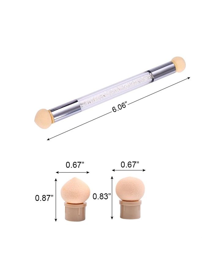 WOKOTO 8 Pcs Ombre Nail Brush Nail Art Brushes Set With 4 Nail Sponges Tips Ombre Brush For Gel Nails Gradient Nail Brushes For Ombre Acrylic Nail Art Liner Brushes Dotting Tools With Different Size - Image 2