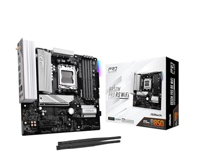 ASRock Amd B850M Pro Rs Wifi 6E Socket Am5 Ryzen 9000, 8000 And 7000 Series Ddr5 B850 Up To 8000+ (Oc) Mhz 256Gb Micro Atx Motherboard M.2 Sata3 6.0 Gb/S Pcie 5.0 Realtek 2.5G Lan Bios Flashback - Image 4