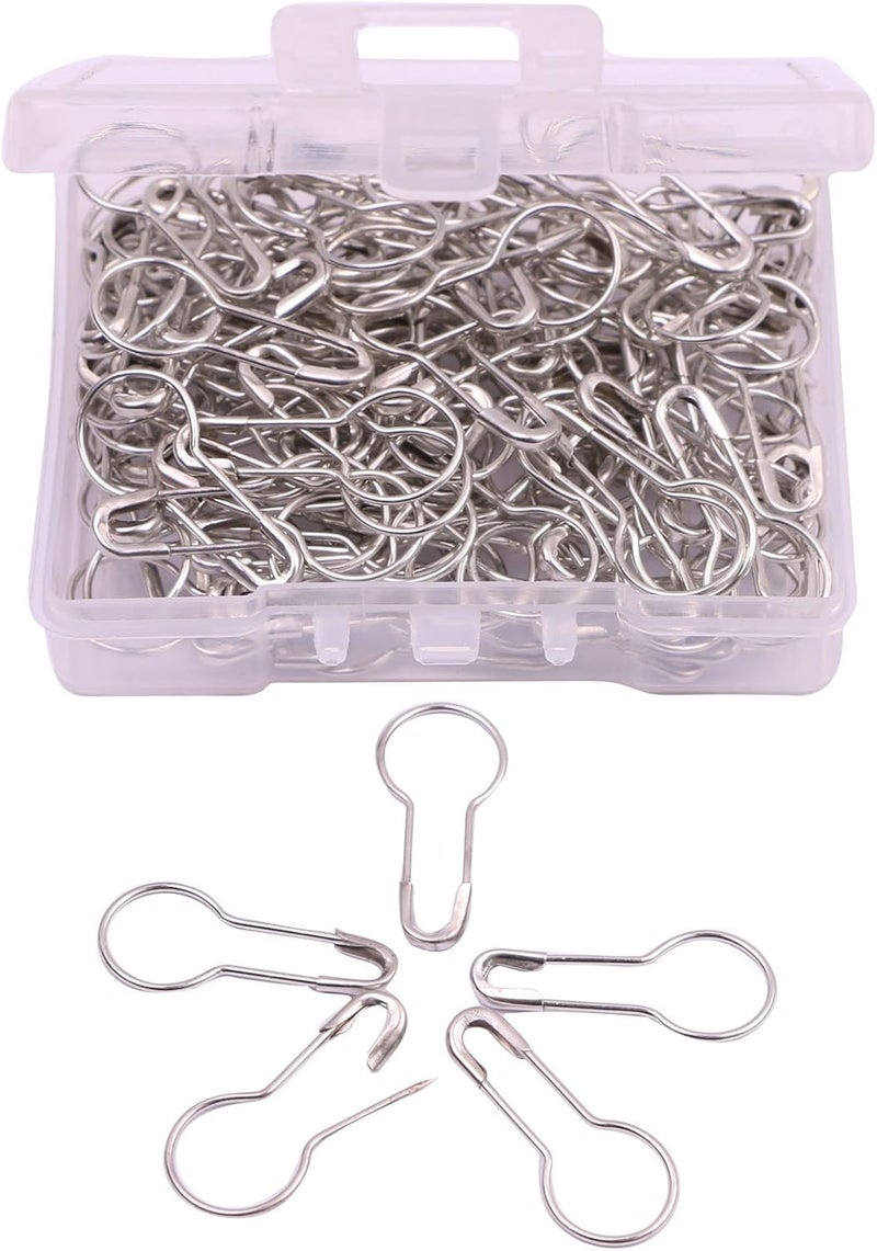 21mm/0.8 Inch Small Metal Gourd Safety Pins Bulb Guard Calabash Quilting Sewing Pin Bead Needles for DIY Craft Home Accessories, 120PCS (Silver)