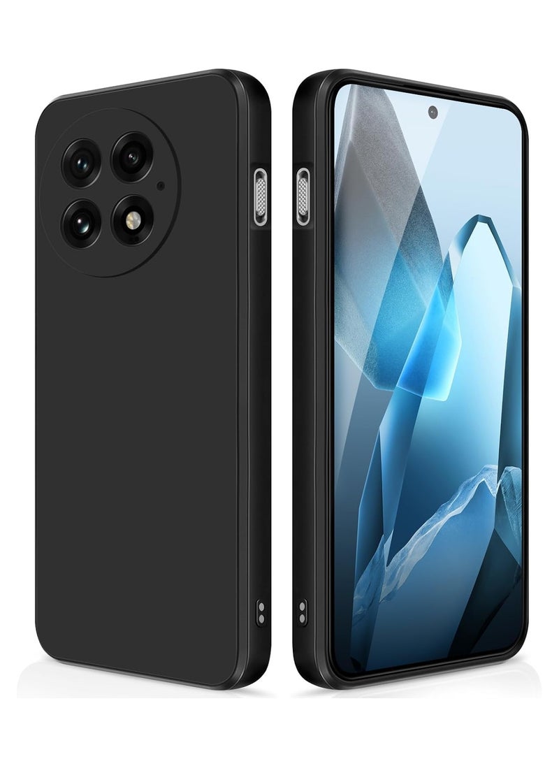 Generic Case Compatible with Oneplus 13 Silky-Soft Touch Full-Body Protective Phone Silicone Case Shockproof Cover with Microfiber Lining Case For Oneplus 13 5G 2024 Black  - Image 1