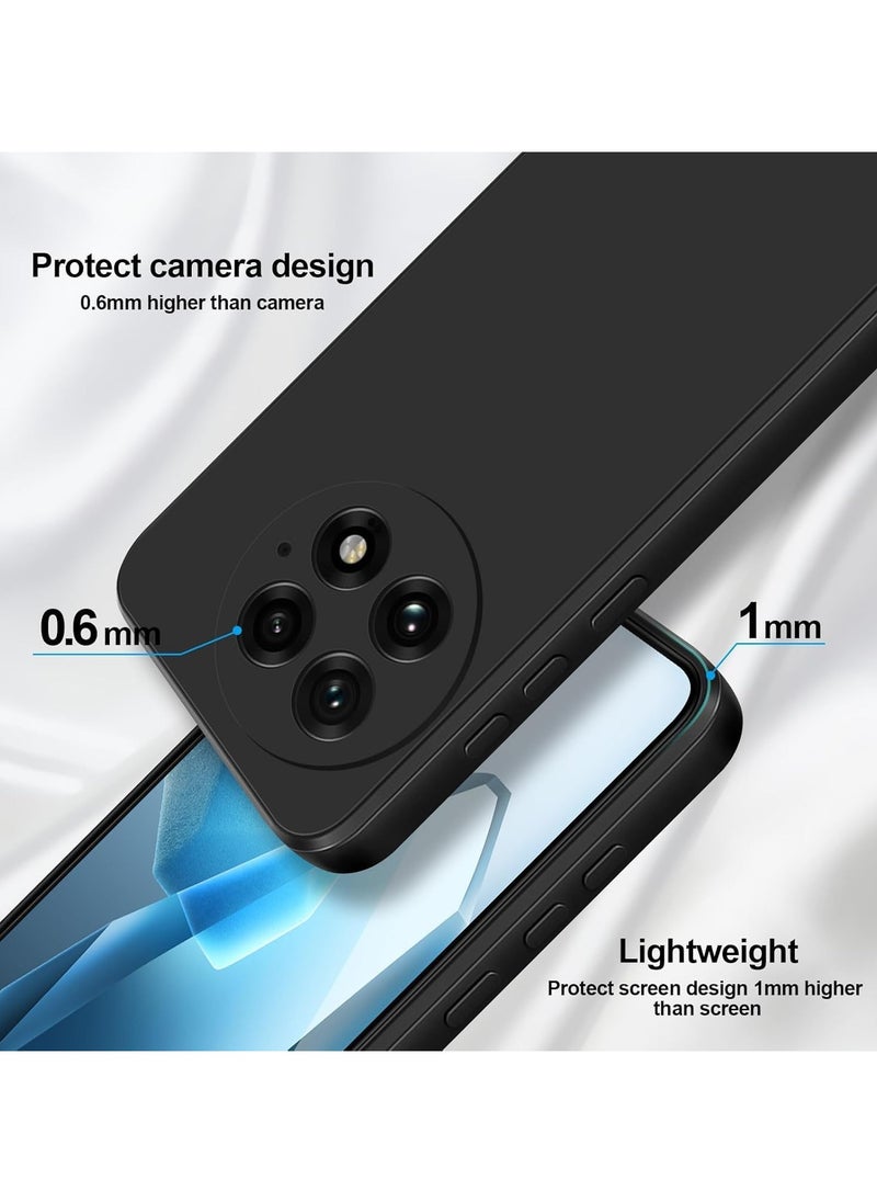Generic Case Compatible with Oneplus 13 Silky-Soft Touch Full-Body Protective Phone Silicone Case Shockproof Cover with Microfiber Lining Case For Oneplus 13 5G 2024 Black  - Image 3
