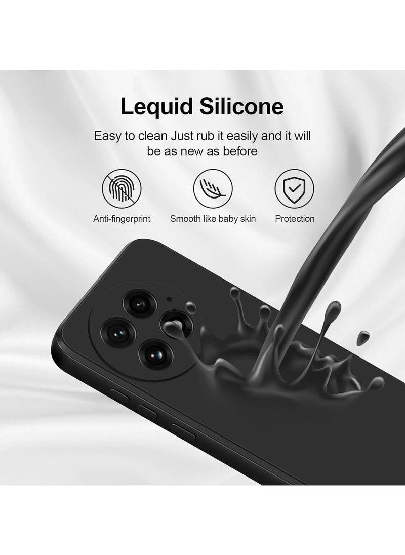 Generic Case Compatible with Oneplus 13 Silky-Soft Touch Full-Body Protective Phone Silicone Case Shockproof Cover with Microfiber Lining Case For Oneplus 13 5G 2024 Black  - Image 4