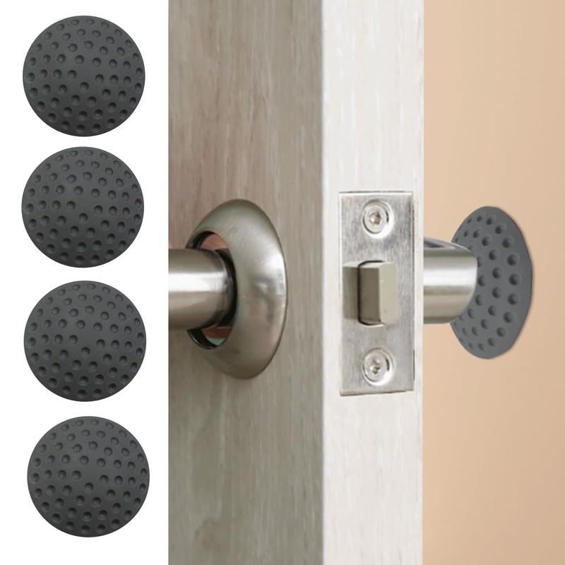 ALP EPDM Rubber Wall Protector Knob Cover – Self Adhesive Door Handle Bumper Guard – Protects Walls from Door Handles, Stops, Headboards, Refrigerator Doors (Grey, Pack of 4) - Image 2