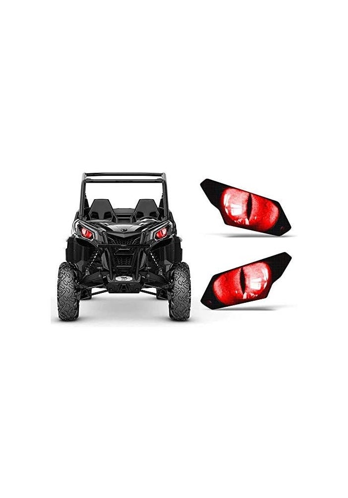 AMR Racing UTV Headlight Eye Graphics Decal Cover - Eclipse Red
