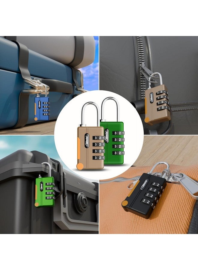 Crasts Luggage Number Lock - 4 Digit Combination Padlocks with a Hardened Steel Shackle - Travel Locks for Suitcases & Bag Number Locks (Black,Silver) - Image 2