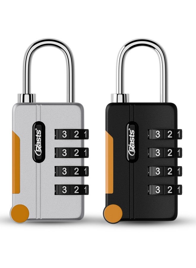 Crasts Luggage Number Lock - 4 Digit Combination Padlocks with a Hardened Steel Shackle - Travel Locks for Suitcases & Bag Number Locks (Black,Silver) - Image 1