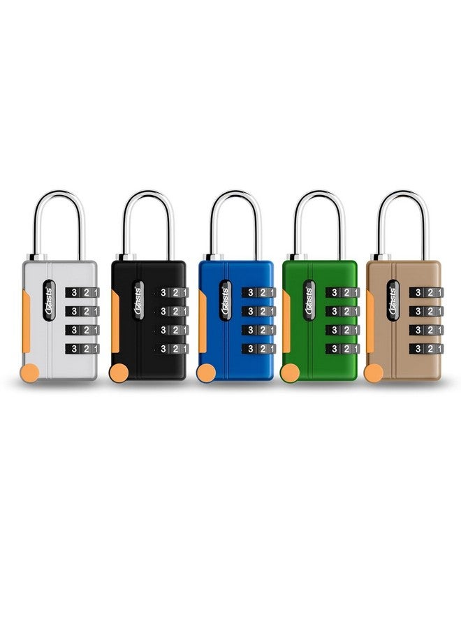Crasts Luggage Number Lock - 4 Digit Combination Padlocks with a Hardened Steel Shackle - Travel Locks for Suitcases & Bag Number Locks (Black,Silver) - Image 4