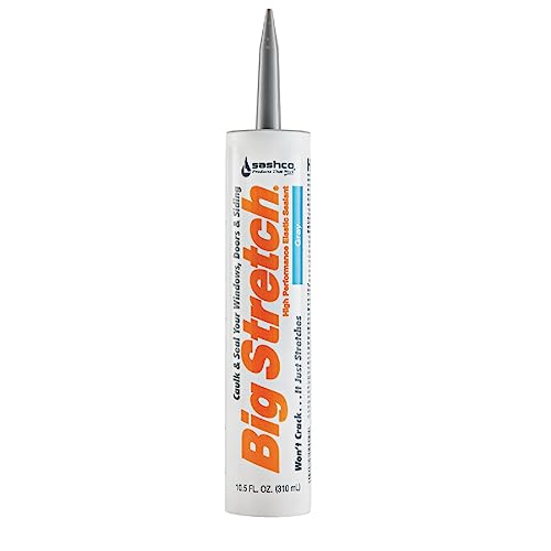 Sashco Big Stretch Acrylic Latex High Performance Caulking Sealant, 10.5 oz Cartridge, Gray - Image 1