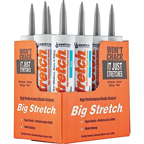 Sashco Big Stretch Acrylic Latex High Performance Caulking Sealant, 10.5 oz Cartridge, Gray - Image 2