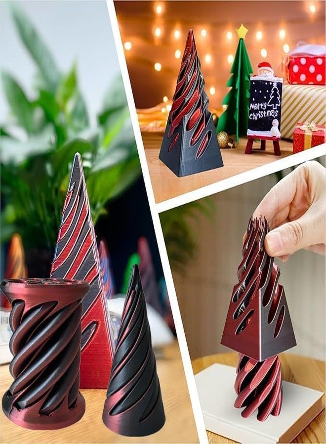 3D CRAFT 3D Spiral Twist Cone Fidget Toy,Multicolor,Figure Toy, Rotating Design, Pack of 1 (Pice-3) (Black and Brown) - Image 2