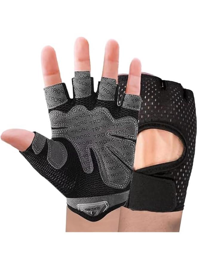 HOOKOR New Breathable Workout Gloves for Women & Men - No More Sweaty & Full Palm Protection Gym Exercise, Cycling, Fitness, Weightlifting, Pull-ups, Deadlifting, Rowing-M - Image 1