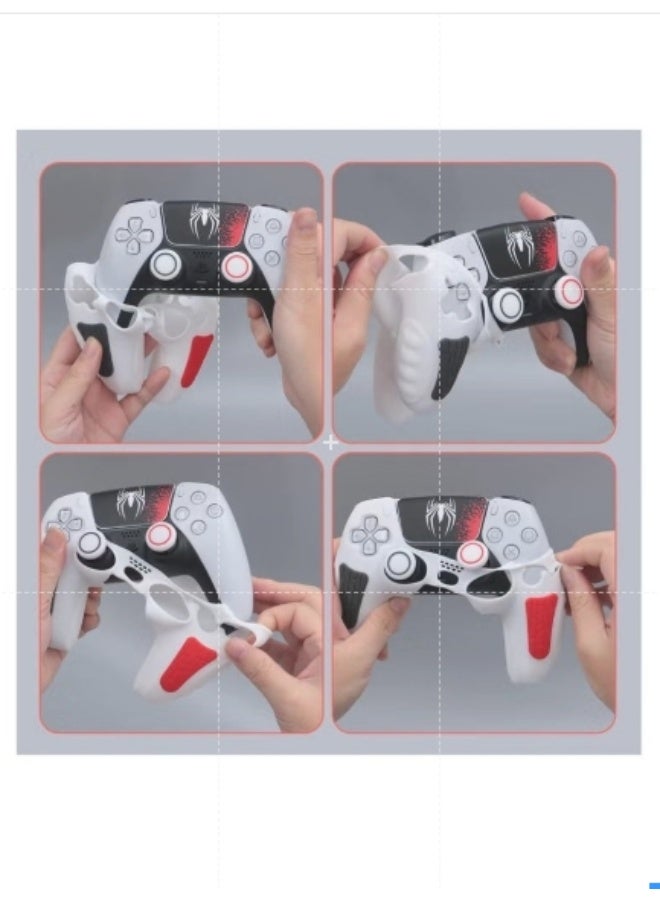 أنمي غطاء وحدة تحكم ps5 سيليكون مانع للانزلاق مع غطاء قبضة الإبهام، واقي عصا التحكم وملصق الغطاء
