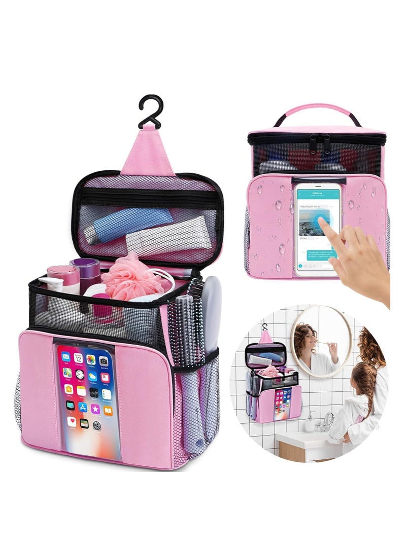 Excefore علبة لوازم التنظيف، علبة الدش المحمولة، أساسيات غرفة النوم لطلاب الجامعات البنات، سلة تنظيم الدش البلاستيكية المحمولة للتخزين / دلو للمنزل والحمام والمطبخ - Image 1