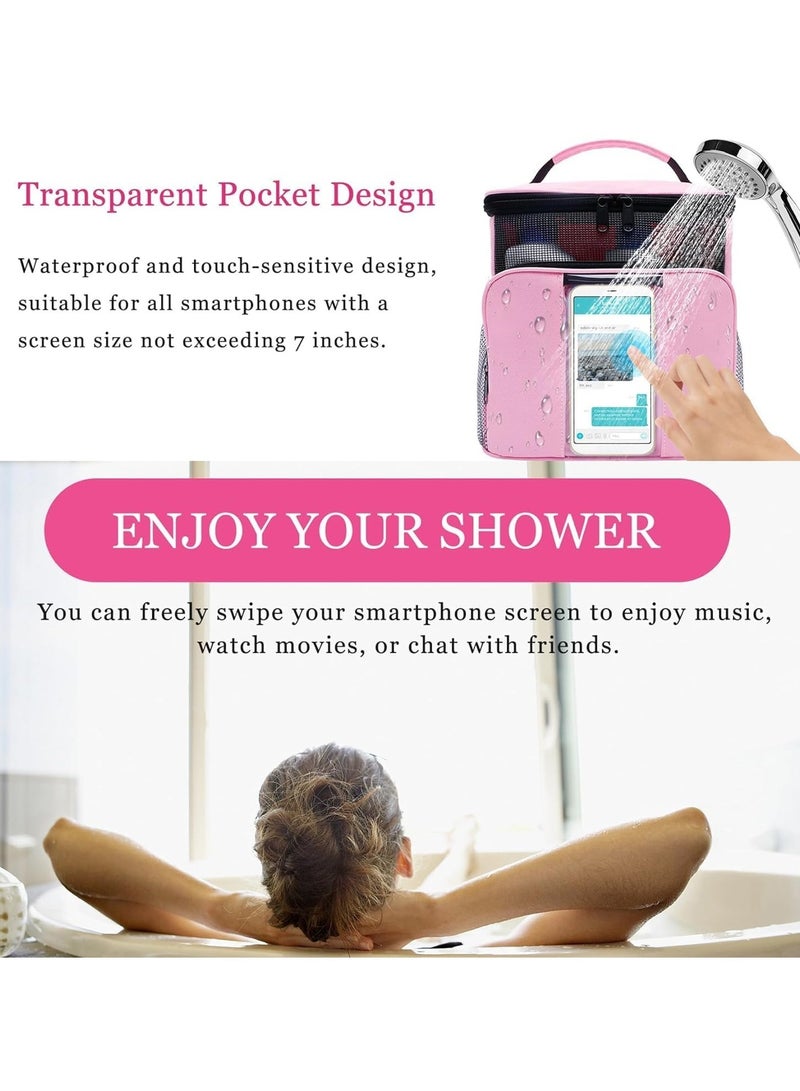 Excefore علبة لوازم التنظيف، علبة الدش المحمولة، أساسيات غرفة النوم لطلاب الجامعات البنات، سلة تنظيم الدش البلاستيكية المحمولة للتخزين / دلو للمنزل والحمام والمطبخ - Image 5