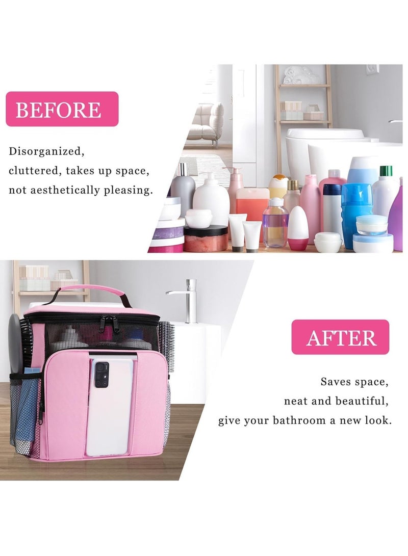 Excefore علبة لوازم التنظيف، علبة الدش المحمولة، أساسيات غرفة النوم لطلاب الجامعات البنات، سلة تنظيم الدش البلاستيكية المحمولة للتخزين / دلو للمنزل والحمام والمطبخ - Image 4