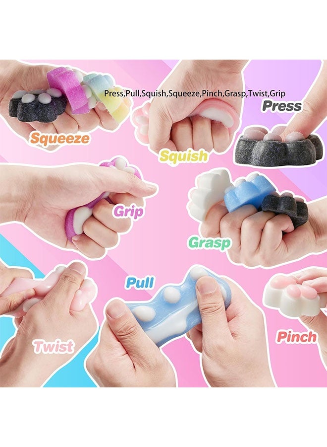 Beauenty Squishy Cat Paw Squeeze Toys,7Pcs Random Color Squishy Fidget Toy,Kawaii Squishies Sensory Toys, Furry Paws Squishy for Party Favors,Funny Novelty Things Suitable for Adults Kids - Image 2