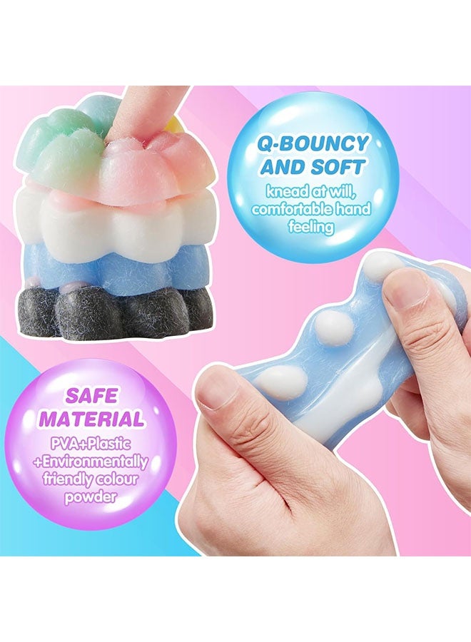 Beauenty Squishy Cat Paw Squeeze Toys,7Pcs Random Color Squishy Fidget Toy,Kawaii Squishies Sensory Toys, Furry Paws Squishy for Party Favors,Funny Novelty Things Suitable for Adults Kids - Image 4