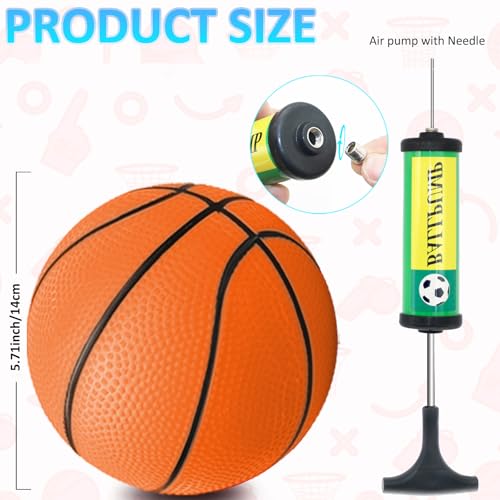Oleitodh 18 Pcs 5 Mini Basketball Set with Pump PVC Small Basketball for Over The Door Hoop Games Party Favors Indoor Outdoor Play Adults Kids Pool Beach - Image 5