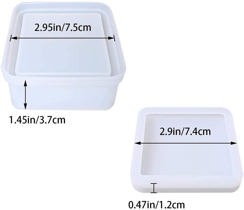 Artool ARTOOL Square Storage Box Resin Casting Mold Container for Jewellery Keychains Pendant with Top Lid Epoxy Resin Art Mould DIY Art and Craft 3x3 Inch (A71) - Image 2