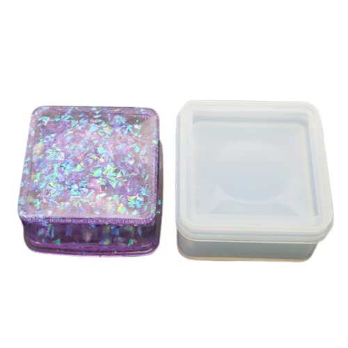 Artool ARTOOL Square Storage Box Resin Casting Mold Container for Jewellery Keychains Pendant with Top Lid Epoxy Resin Art Mould DIY Art and Craft 3x3 Inch (A71) - Image 4