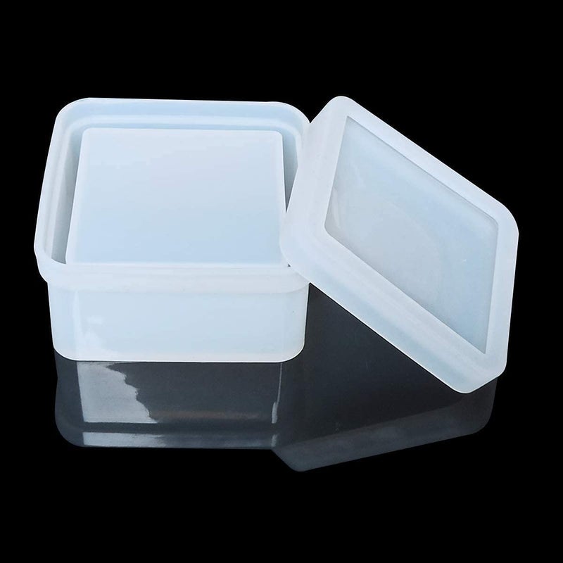 Artool ARTOOL Square Storage Box Resin Casting Mold Container for Jewellery Keychains Pendant with Top Lid Epoxy Resin Art Mould DIY Art and Craft 3x3 Inch (A71) - Image 3