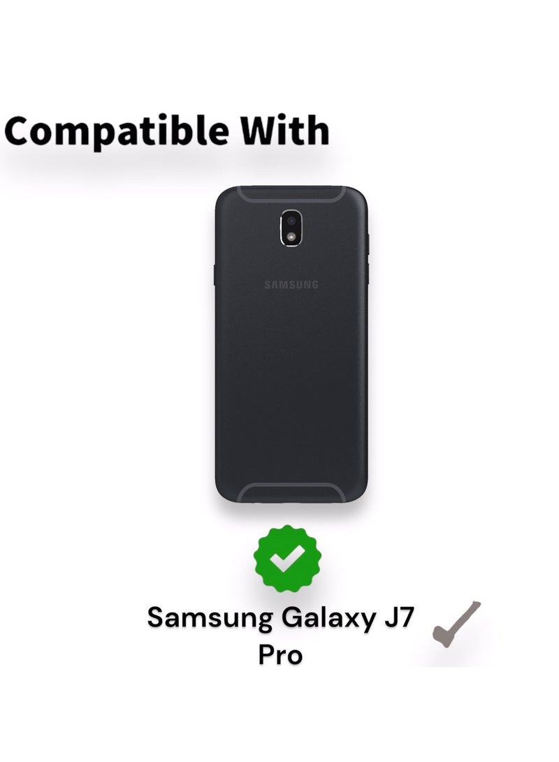 For Samsung Galaxy J7 Pro Clear View Flip Case , Without Sensor , Stand Watching Position , Mirror Full Protection Cover Compatible With Samsung Galaxy J7 Pro (5.5') (Purple) - Image 5