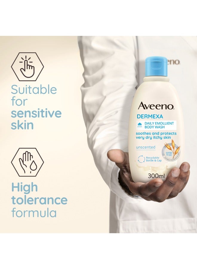 Aveeno Dermexa Daiky Emollient Bodywash Unscented 300ml - Image 4