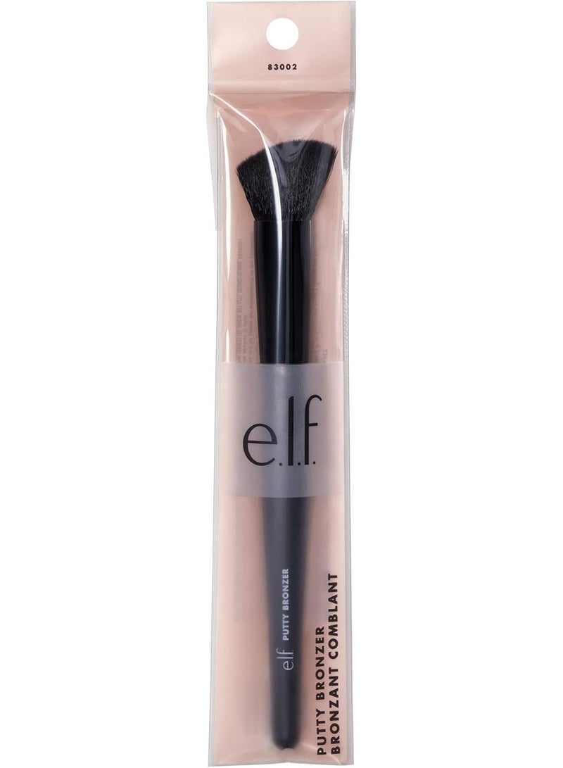 elf Putty Bronzer Brush, Angled Makeup Brush For Contour & Highlight, Made For The e.l.f. Putty Bronzer, Flawless Sanitary Application, Black - Image 3