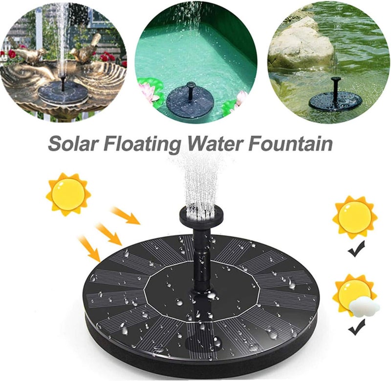 JSDOIN Solar Fountain Pump, Upgrade 1.4W Bird Bath, 4 Fixed Standing Holder, Solar Fountain with 6 Nozzle, Free Standing Outdoor Submersible Fountain Panel Kit for Pond, Pool, Patio, Garden - Image 3