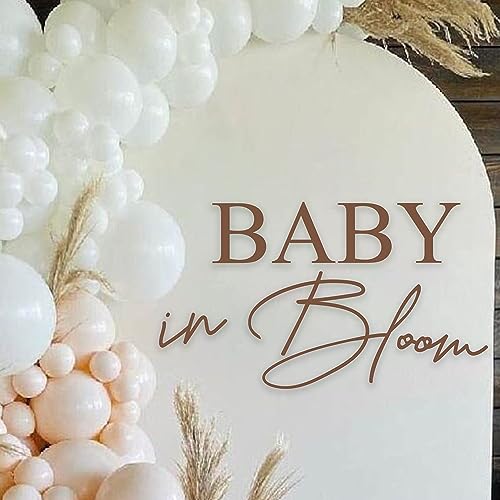VANGNING Baby in Bloom Decal Sign - Girl or Boy Baby Shower Decal,Gender Reveal Sign Decor for Backdrop, Balloon Arch,Pregnancy Wall Decoration - Image 1