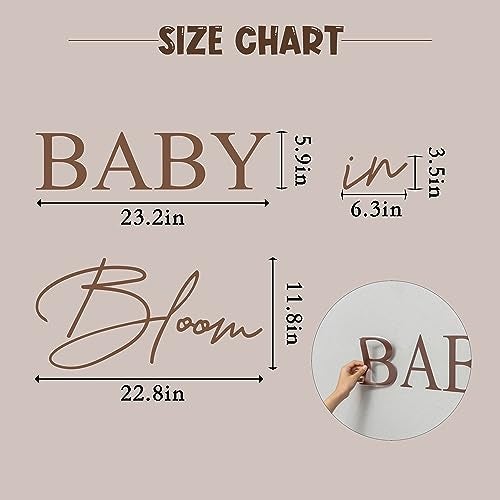 VANGNING Baby in Bloom Decal Sign - Girl or Boy Baby Shower Decal,Gender Reveal Sign Decor for Backdrop, Balloon Arch,Pregnancy Wall Decoration - Image 2