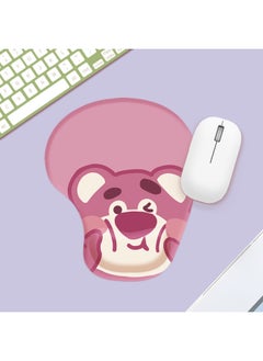 Comfortable Simple Cartoon Series Silicone Wrist Rest Mouse Pad Office Gaming Anti-slip Desk Mat Wrist Support Hand Rest Pad-Color:Color Map Opp Packaging-Pattern:MH030-4-Strawberry Bear Face