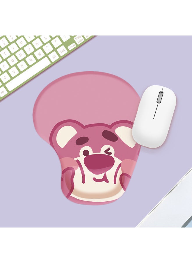 Generic - Comfortable Simple Cartoon Series Silicone Wrist Rest Mouse Pad Office Gaming Anti-slip Desk Mat Wrist Support Hand Rest Pad-Color:Color Map Opp Packaging-Pattern:MH030-4-Strawberry Bear Face - Image 1
