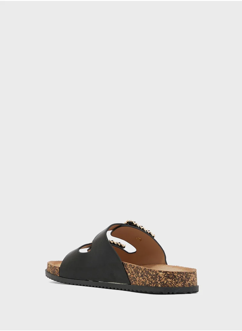 جينجر Two Buckle Casual Sandal Slide