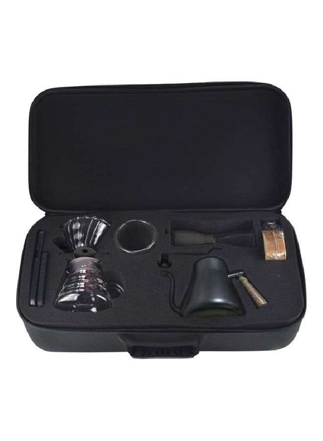 Drip Coffee Maker Set With Travel Bag Black 7Pcs Camping Coffee Marker Coffee Machine Filter Coffee Tool Set for Outdoor Multicolour 29x58x17cm - Image 2