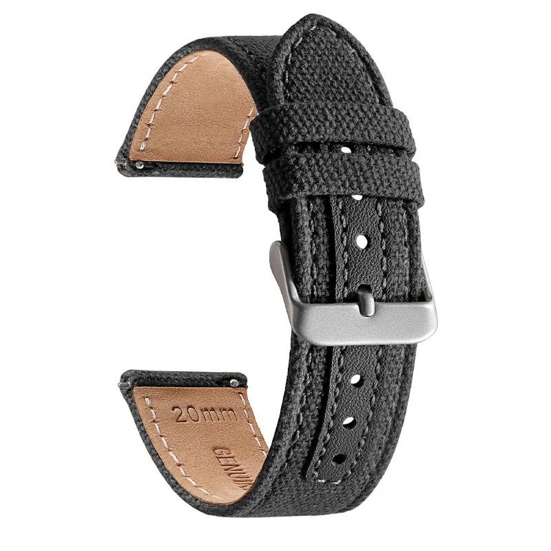 Y&D 20mm Universal Quick Release Nylon Watch Strap for Men and Women – Replace the Watch Strap with Durable Canvas & Leather Blend Wristband, Compatible Replacement Bracelet - Image 3