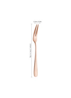 Stainless Steel Fruit Fork Children's Small Fork Living Room Cake Fork Fruit Sign Dessert Fork KTV Bar Fruit Plate Fork-Specifications:304 Rose Gold—fruit Fork [thick Style]