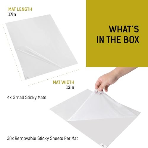 LOSTRONAUT 4 Pack White Grip Construction Mats - 17x13 Basketball Shoe Pad - 30 Peel-Off Floor Sheets, Adhesive for Dirt, Dust, Debris, Sand & Hair Removal - Basketball Sticky Mat - Shoe Sticky Pad - Image 3