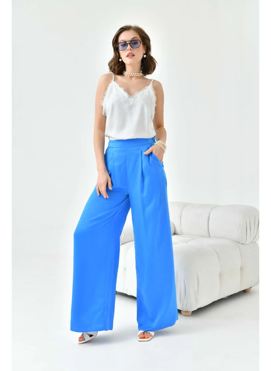 Garmi Women's Elastic Trousers Blue